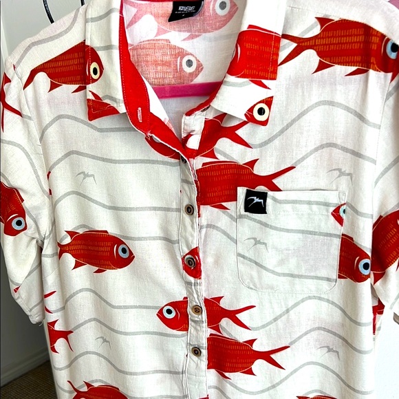 Fish Print midi Dress. Size S. - Picture 4 of 8